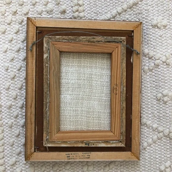 Original Folk Art/Painting/Acrylic on Canvas Picking up Cotton Signed